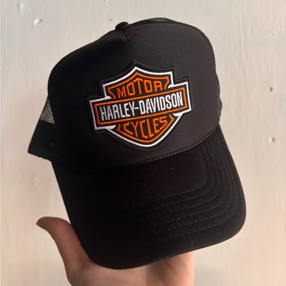 Harley-Davidson Black and Orange Trucker Hat